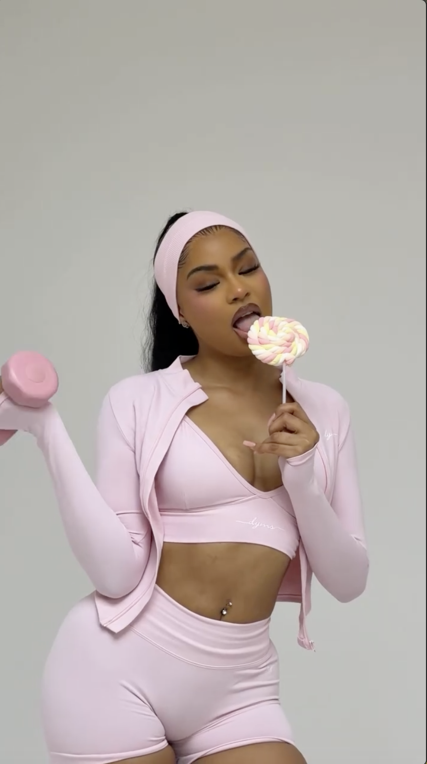 DYMS Fit pink activewear reel